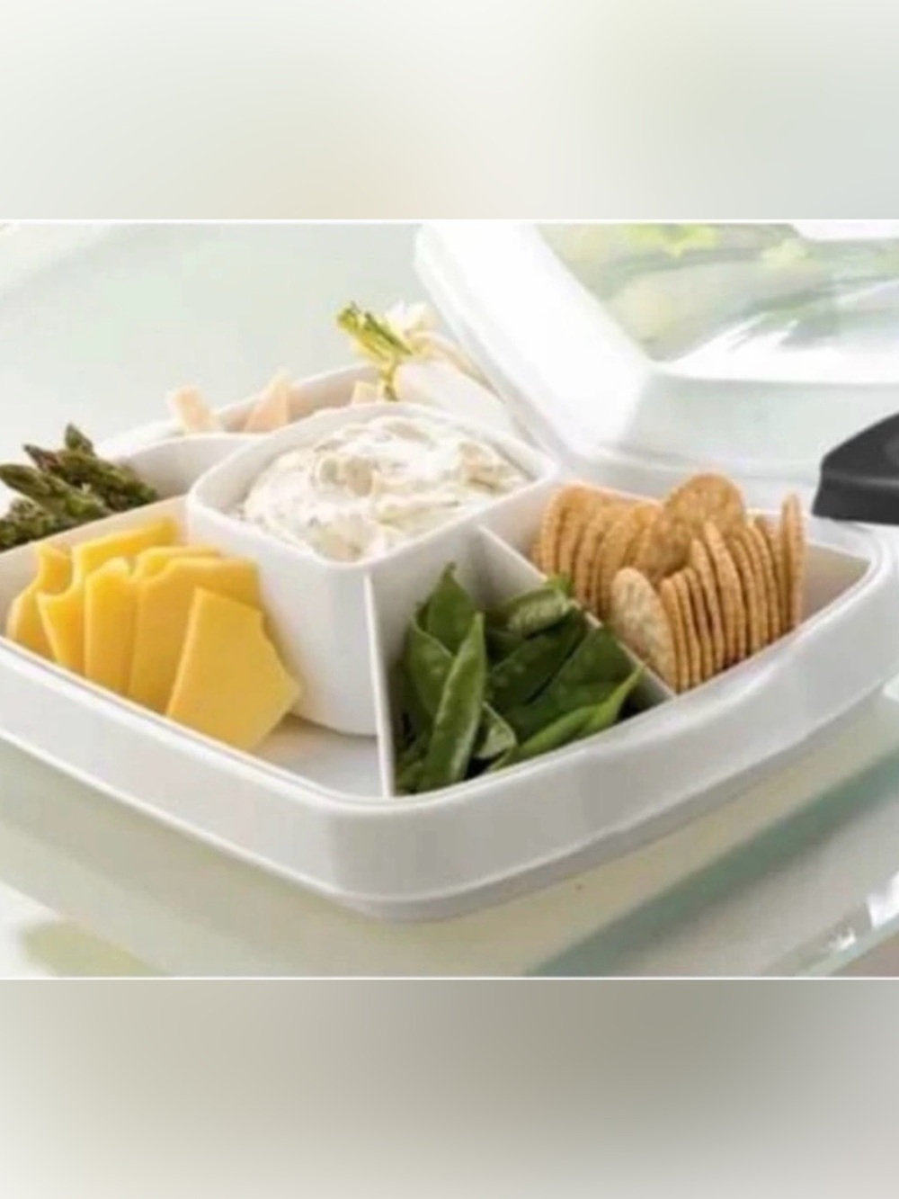 Pampered Chef Chillzanne Rectangle Veggie Deviled Eggs Serving Tray #2781